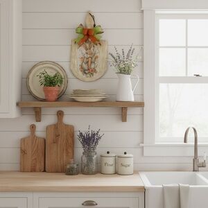 Rustic Bunny Cutting Board with Bow